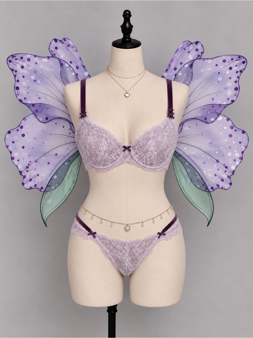 🍒3/33$ Victoria's Secret Lavender Lace Underwire Bra with Velvet Straps